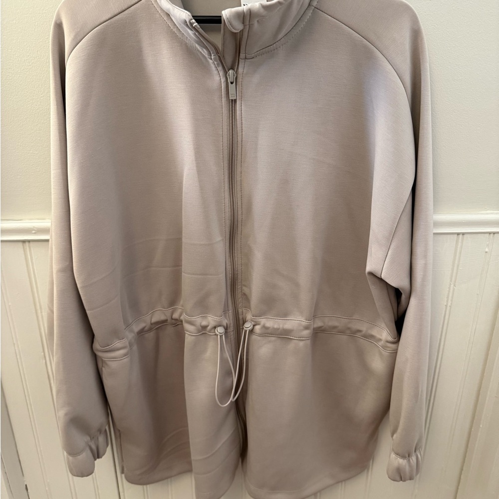 All in Motion Airy Sleek Taupe Full Zip Jacket